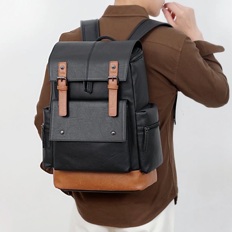 Leather Work Bag Mens - New Vintage Men's Leather Backpack Large
