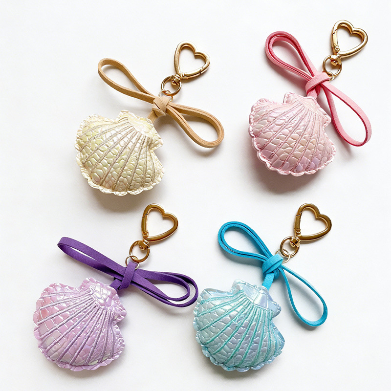 Leather Work Backpack - 1PC PU Leather Ocean Shell Keychain