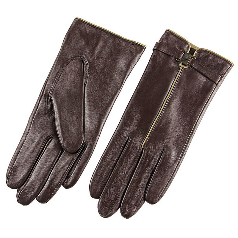 Leather Work Winter Gloves - Women Genuine Leather Gloves Solid Fashion