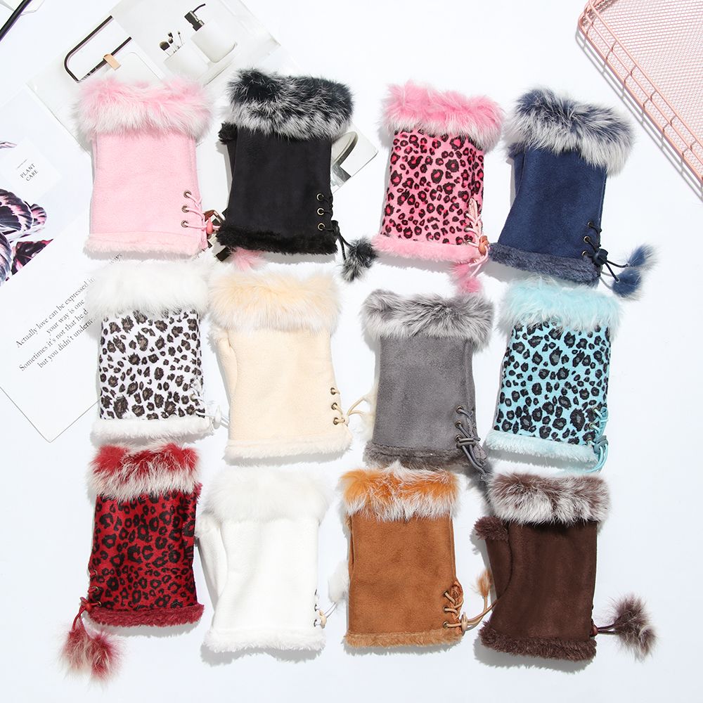 1 Pair New Fashion Faux Rabbit - Leather Work Winter Gloves review and price