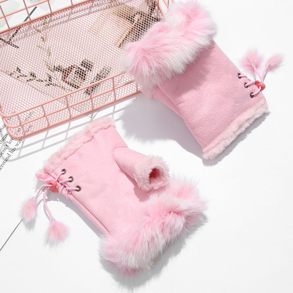1 Pair New Fashion Faux Rabbit - Leather Work Winter Gloves review and price