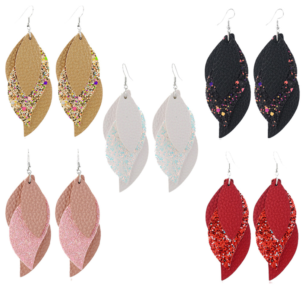 1Pair Bright Sequin Ear Drops  - Leather Work Outfit review and price