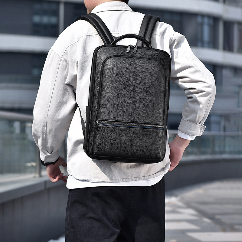 PU Leather Men's Backpack USB  - Leather Work Backpack review and price