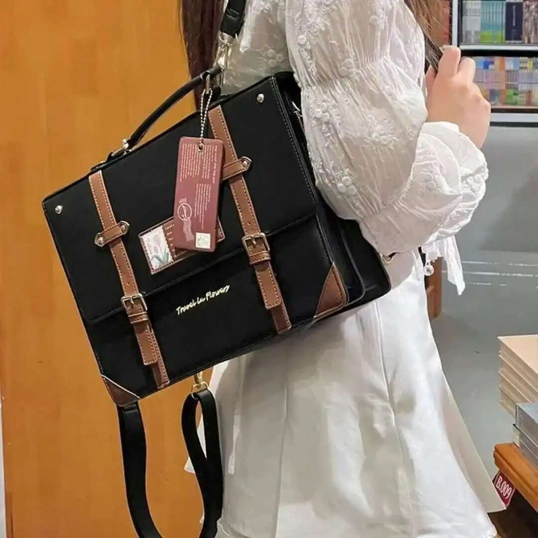 Y2K Preppy Style Large Capacit - Leather Work Backpack review and price