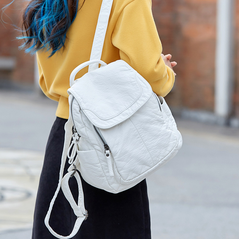 Women's Backpack White Washed  - Leather Work Backpack review and price