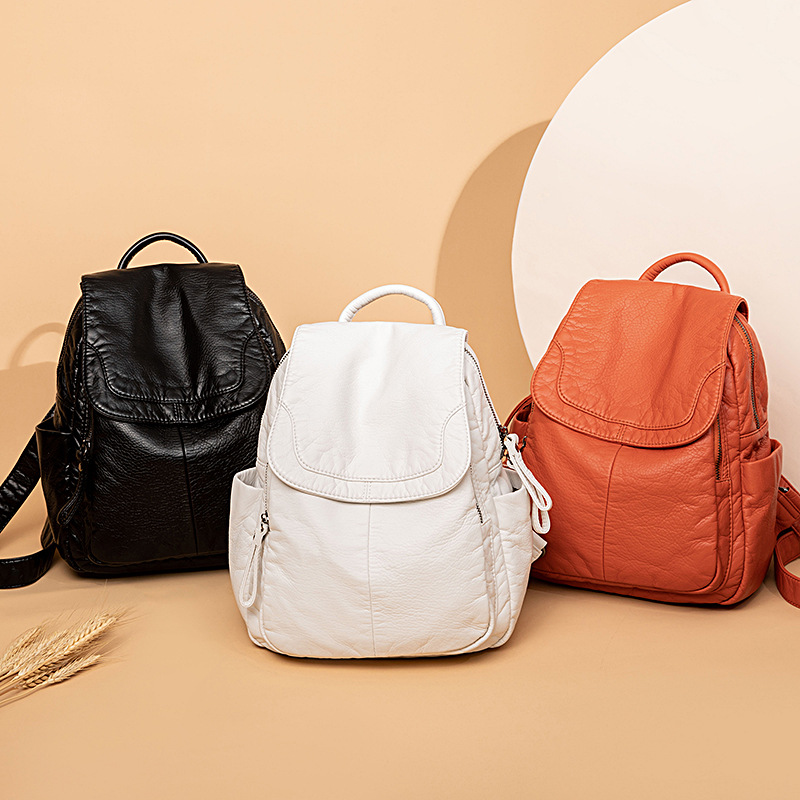 Women's Backpack White Washed  - Leather Work Backpack review and price