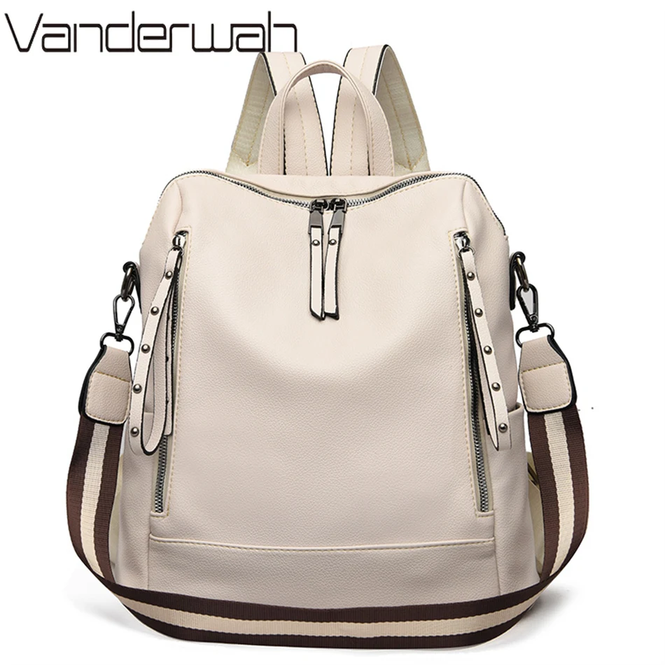 Brand Luxury Backpacks Soft Le - Leather Work Backpack review and price