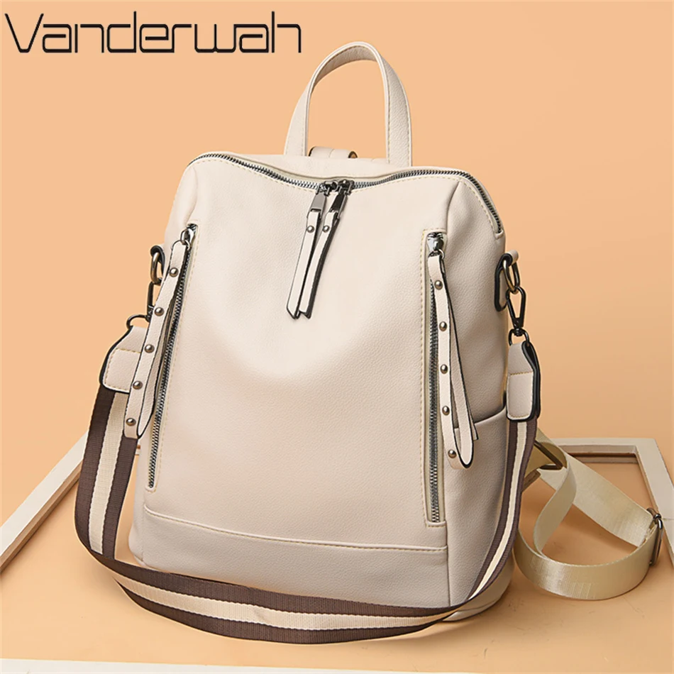 Brand Luxury Backpacks Soft Le - Leather Work Backpack review and price