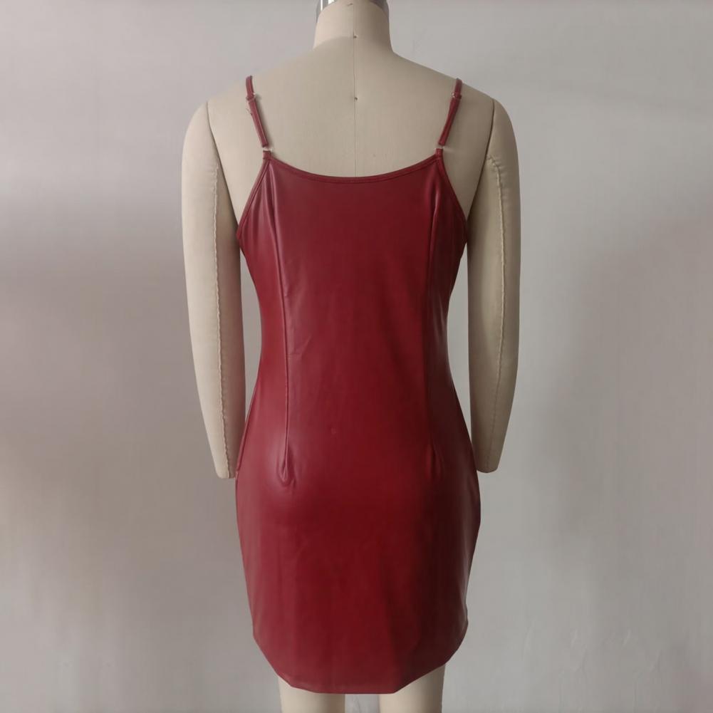 Women Faux Leather Skirt Suit  - Leather Work Outfit review and price