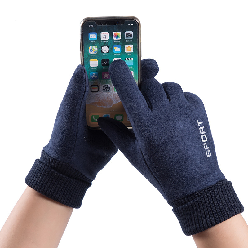 Men Winter Suede Leather Plush - Leather Work Winter Gloves review and price