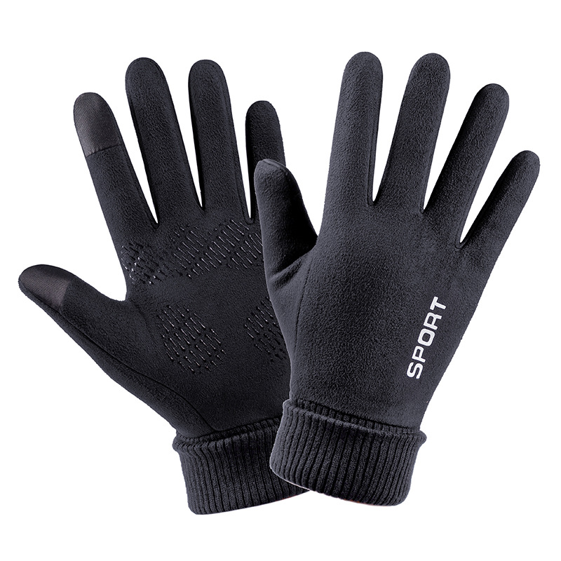 Men Winter Suede Leather Plush - Leather Work Winter Gloves review and price
