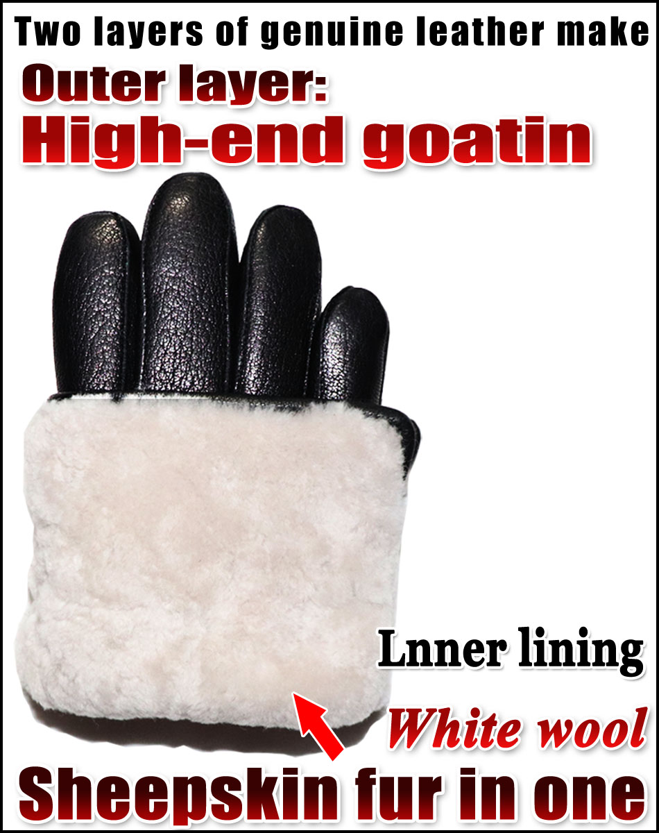 Deerskin Pattern Male Leather  - Leather Work Winter Gloves review and price