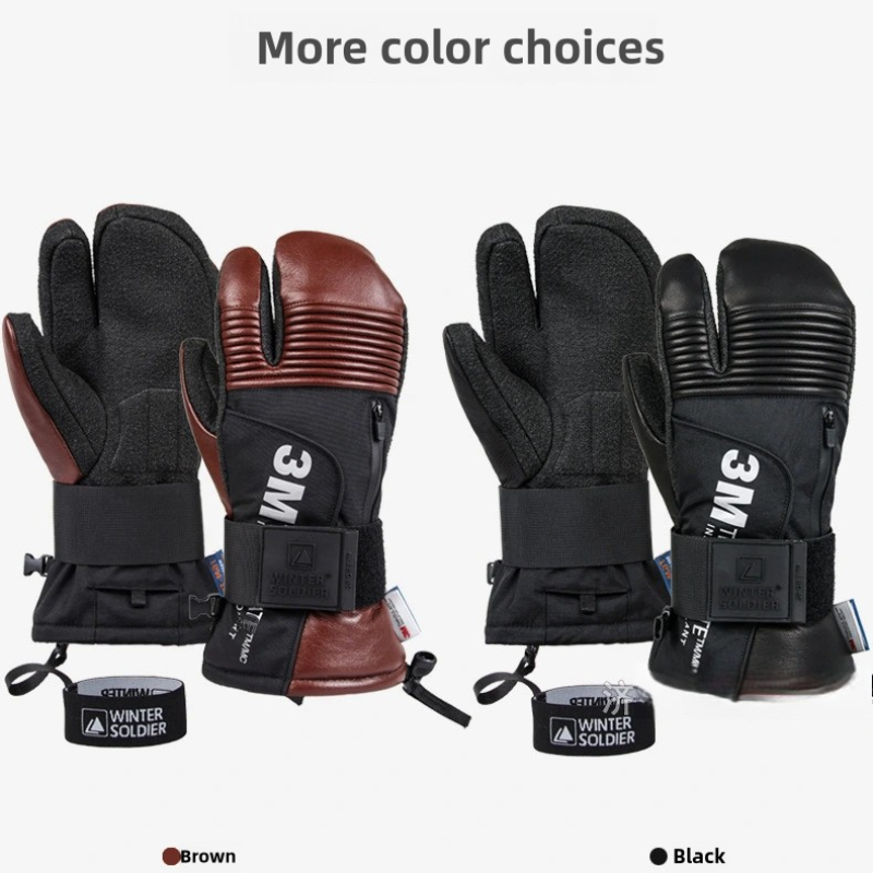 Ski Snowboard Gloves Waterproo - Leather Work Winter Gloves review and price